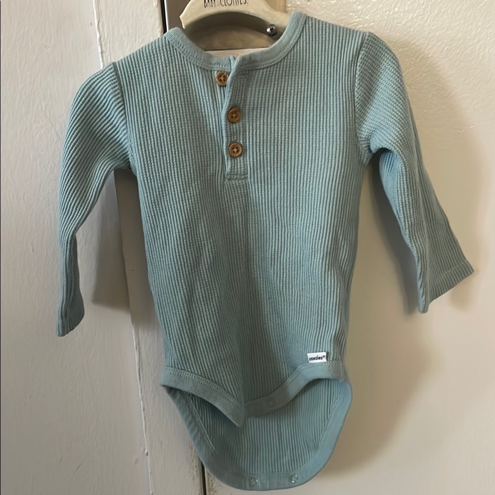 Blue Long Sleeve Baby Onesie